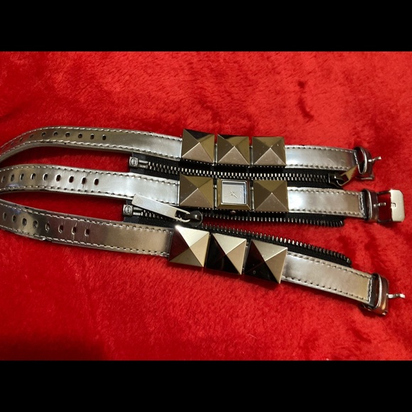 Karl Lagerfeld 3 Bracelet Zip Watch with Studs - Picture 4 of 6